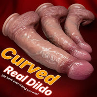 8.46in 9.84in 10.82in Strap on Curved Silicone Soft Big Dildo For Masturbation