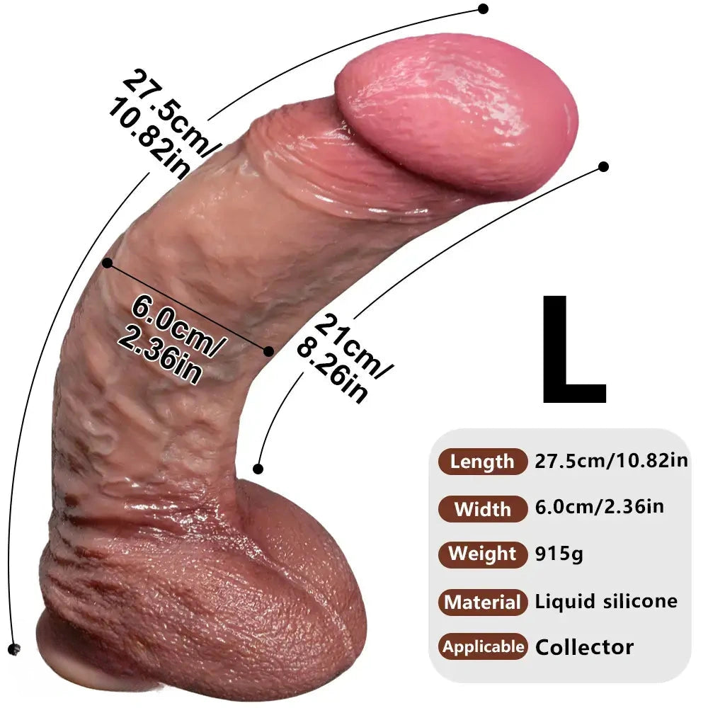 8.46in 9.84in 10.82in Strap on Curved Silicone Soft Big Dildo For Masturbation