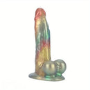 8.46in 9.84in Realistic Rainbow Fantasy Monster Soft Platinum Silicone Dildo