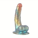 8.46in 9.84in Realistic Rainbow Fantasy Monster Soft Platinum Silicone Dildo
