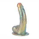 8.46in 9.84in Realistic Rainbow Fantasy Monster Soft Platinum Silicone Dildo