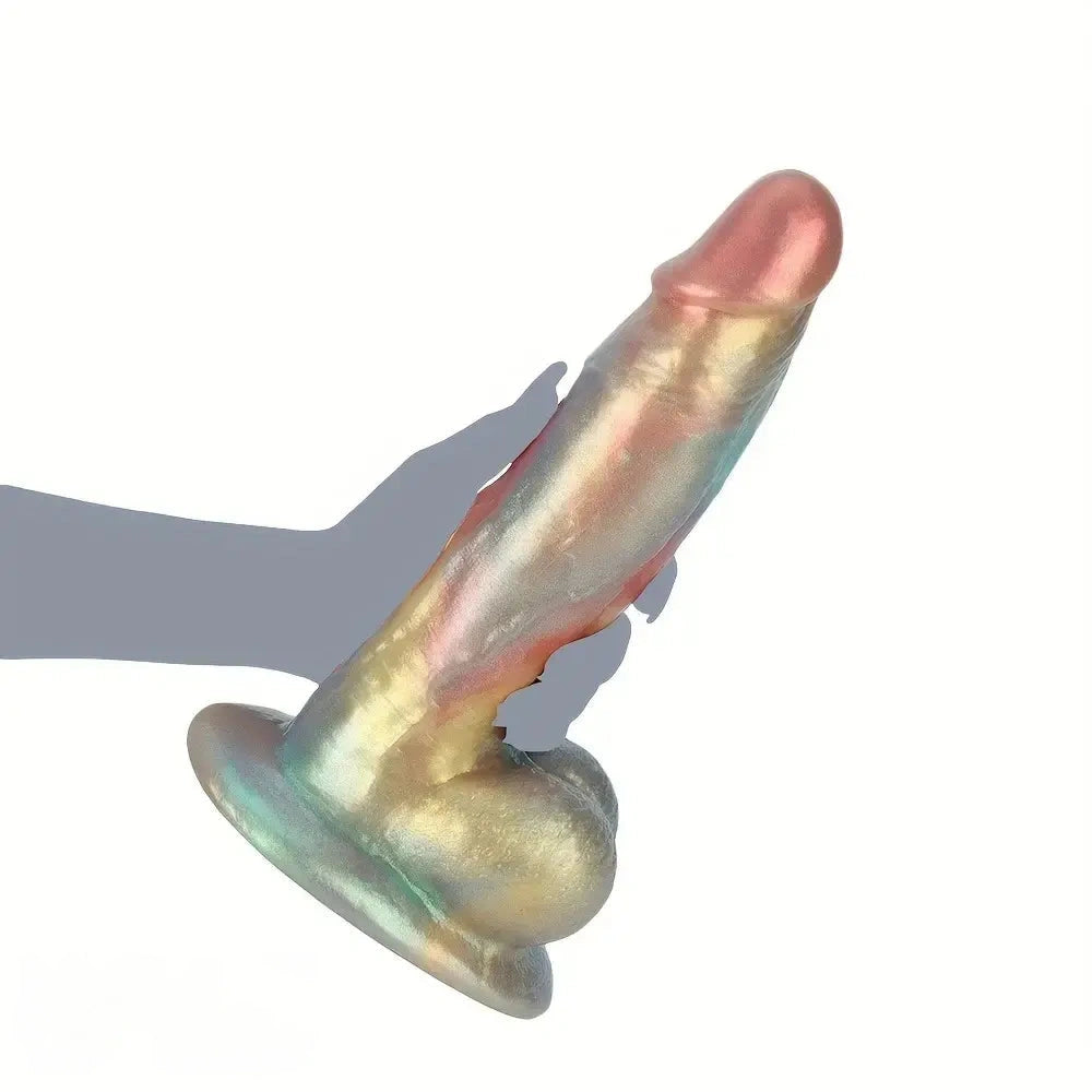 8.46in 9.84in Realistic Rainbow Fantasy Monster Soft Platinum Silicone Dildo