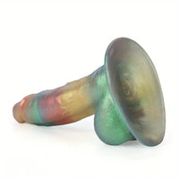 8.46in 9.84in Realistic Rainbow Fantasy Monster Soft Platinum Silicone Dildo