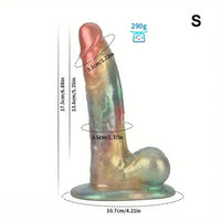 8.46in 9.84in Realistic Rainbow Fantasy Monster Soft Platinum Silicone Dildo