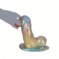 8.46in 9.84in Realistic Rainbow Fantasy Monster Soft Platinum Silicone Dildo