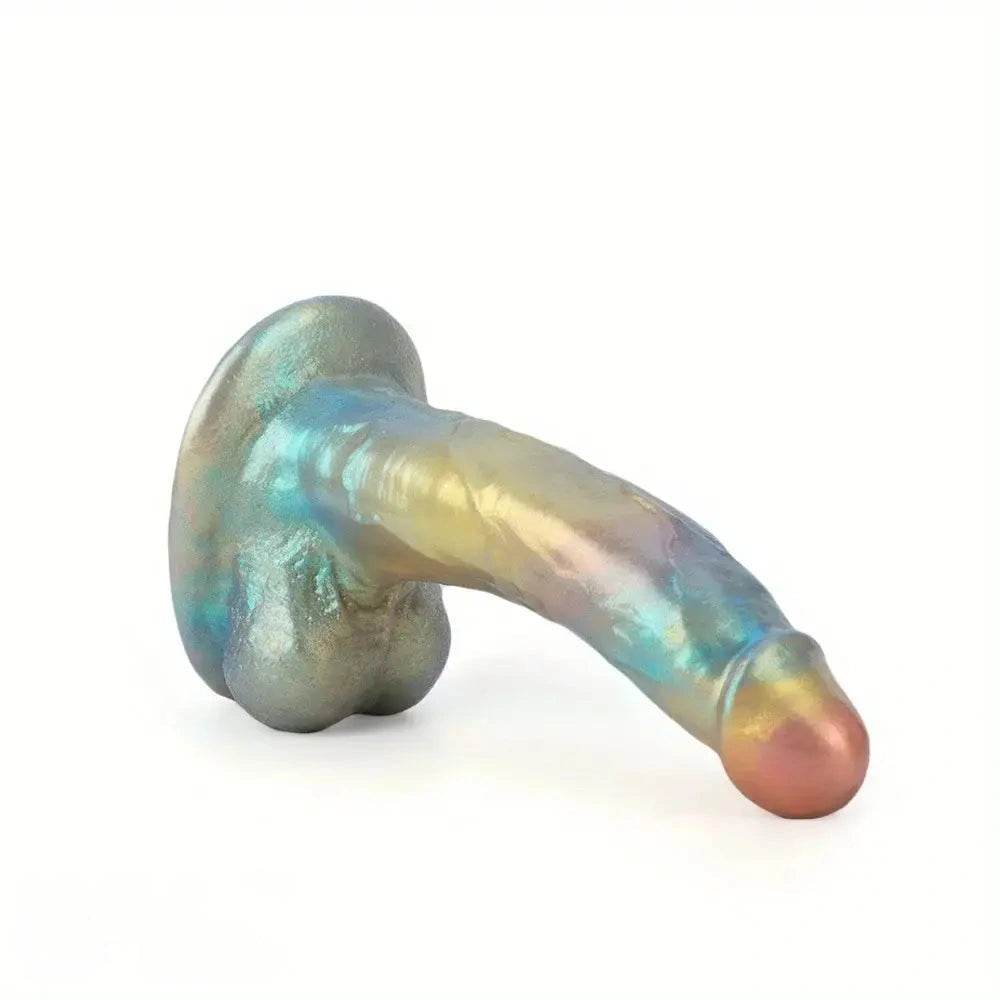 8.46in 9.84in Realistic Rainbow Fantasy Monster Soft Platinum Silicone Dildo