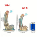 8.46in 9.84in Realistic Rainbow Fantasy Monster Soft Platinum Silicone Dildo