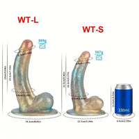8.46in 9.84in Realistic Rainbow Fantasy Monster Soft Platinum Silicone Dildo
