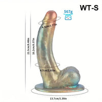 8.46in 9.84in Realistic Rainbow Fantasy Monster Soft Platinum Silicone Dildo