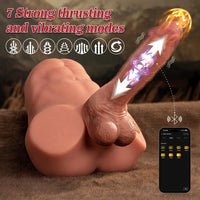 8.46in AI Video Recognition APP Remote Male Torso Dildo Vibrating Thrusting