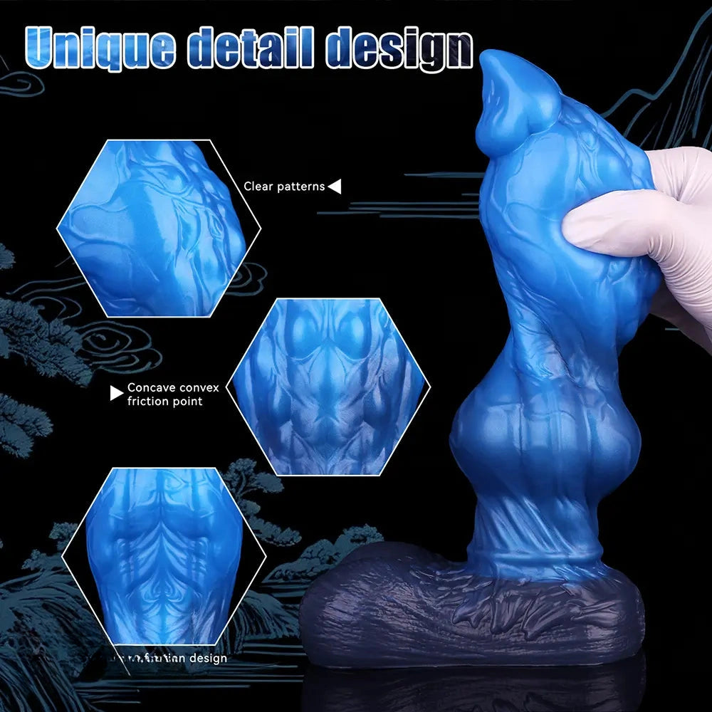 8.46in Animal Knot Double Density Silicone Soft Big Dildo For Women
