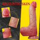 8.46in Automatic Heating Thrusting Vibrating Silicone Real Skin Soft Dildo