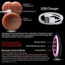 8.46in Automatic Heating Thrusting Vibrating Silicone Real Skin Soft Dildo