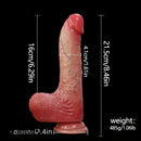 8.46in Automatic Heating Thrusting Vibrating Silicone Real Skin Soft Dildo