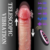 8.46in Automatic Heating Thrusting Vibrating Silicone Real Skin Soft Dildo
