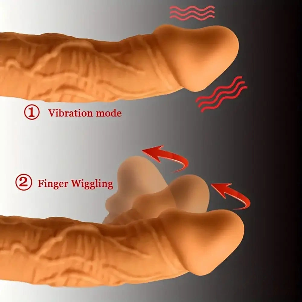 8.46in Automatic Soft Real Silicone G Spot Heating Vibrating Adult Dildo
