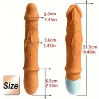 8.46in Automatic Soft Real Silicone G Spot Heating Vibrating Adult Dildo