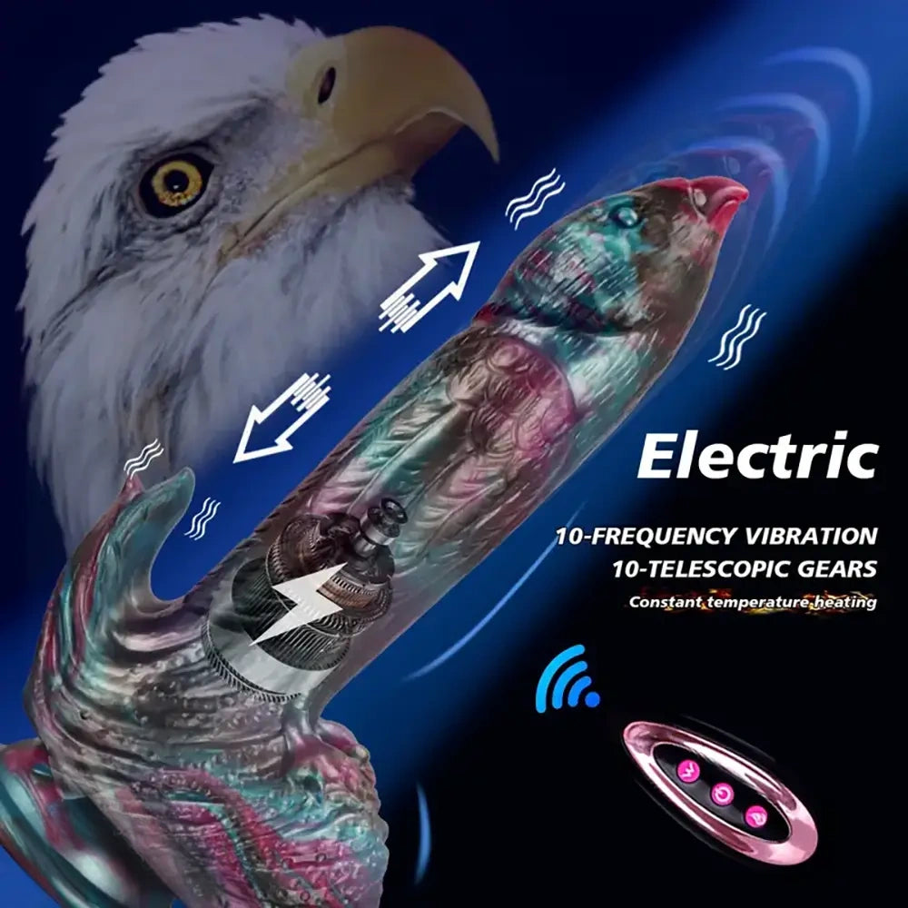 8.46in Bird Animal Thrusting Vibrating Dildo Heating Fantasy Vibrator