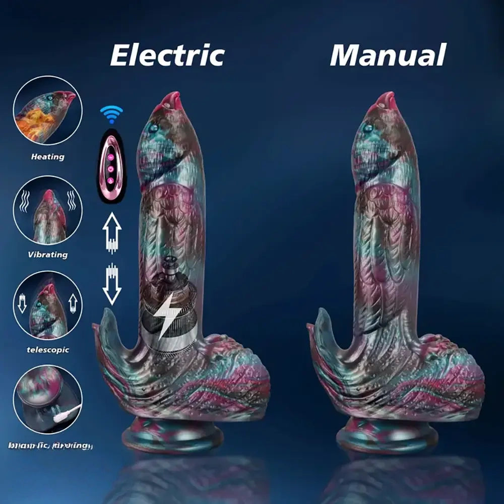 8.46in Bird Animal Thrusting Vibrating Dildo Heating Fantasy Vibrator