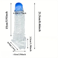8.46in Clear Anatomy Big Spiked Cock Sleeve Dildo For Enlargement