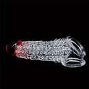 8.46in Clear Anatomy Big Spiked Cock Sleeve Dildo For Enlargement