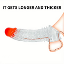 8.46in Clear Anatomy Big Spiked Cock Sleeve Dildo For Enlargement