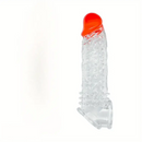 8.46in Clear Anatomy Big Spiked Cock Sleeve Dildo For Enlargement