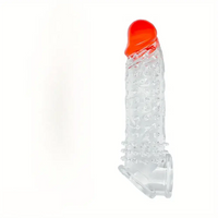8.46in Clear Anatomy Big Spiked Cock Sleeve Dildo For Enlargement