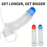 8.46in Clear Anatomy Big Spiked Cock Sleeve Dildo For Enlargement