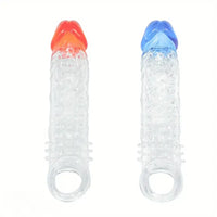 8.46in Clear Anatomy Big Spiked Cock Sleeve Dildo For Enlargement
