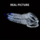 8.46in Clear Anatomy Big Spiked Cock Sleeve Dildo For Enlargement