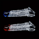 8.46in Clear Anatomy Big Spiked Cock Sleeve Dildo For Enlargement