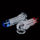 8.46in Clear Anatomy Big Spiked Cock Sleeve Dildo For Enlargement