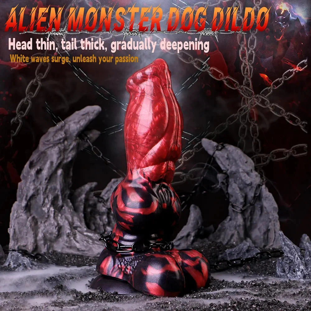 8.46in Dog Knot Super Realistic Texture Soft Deep Penetration Sex Toy