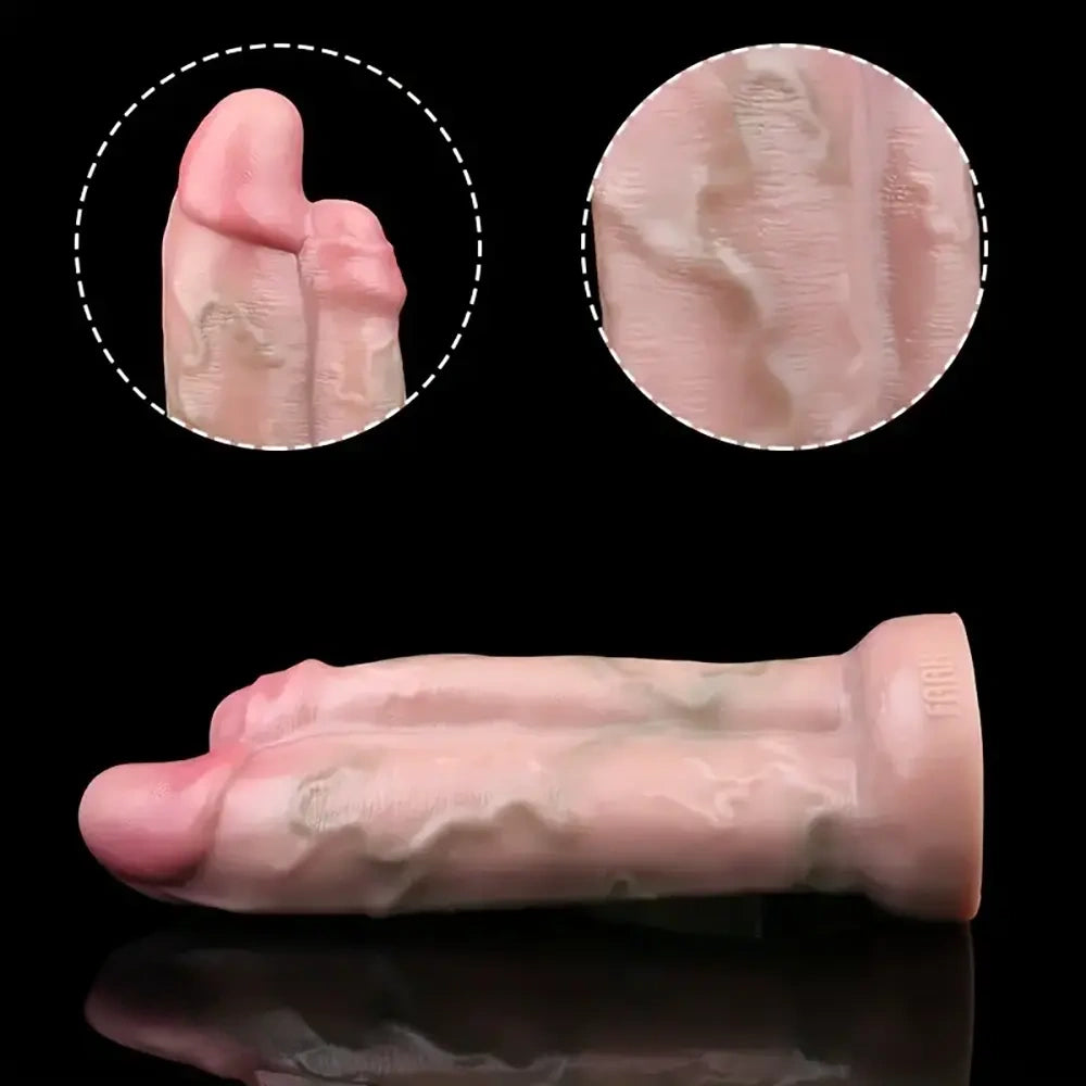 8.46in Double-Headed Soft Lifelike Real Touch Dildo G-Spot Stimulator