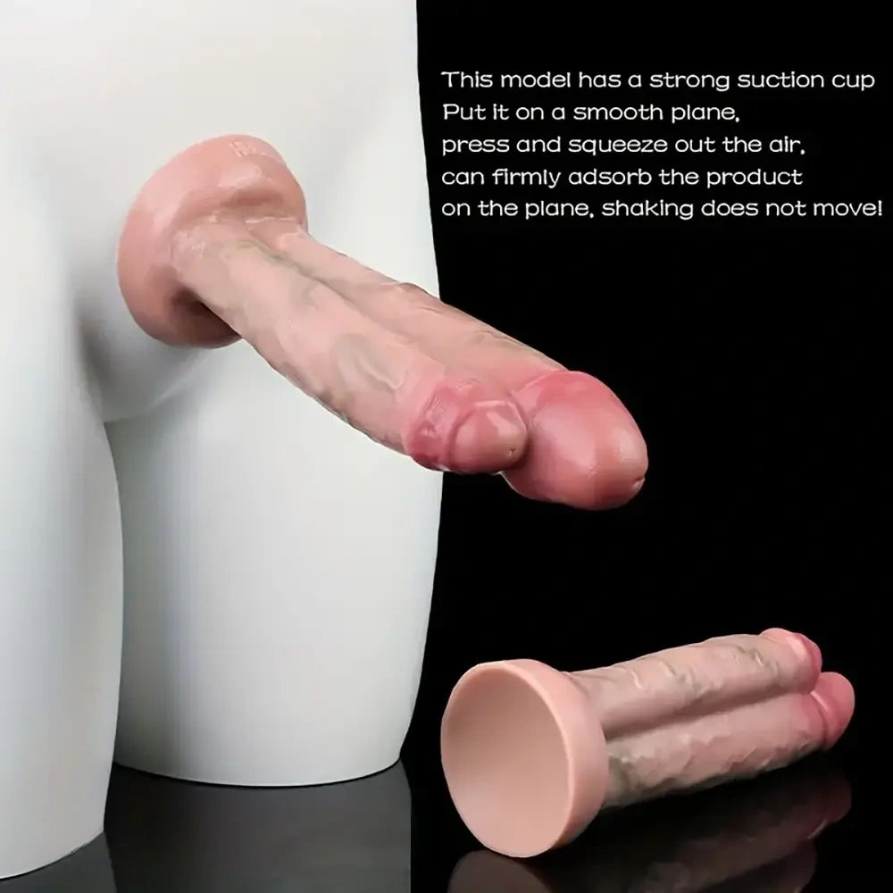 8.46in Double-Headed Soft Lifelike Real Touch Dildo G-Spot Stimulator