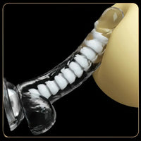 8.46in Dragon Keel TPE Soft Big Curved Realistic Female Dildo For Women