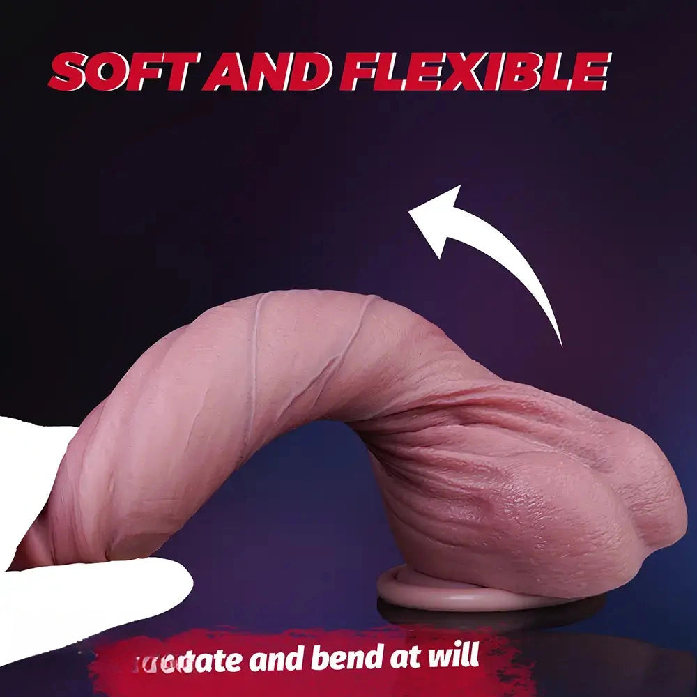8.46in Dual Density Silicone Soft Big Dildo Vaginal G-Spot Gay Sex Product