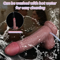8.46in Dual Layer Silicone Strap on Ejaculating Dildo Role-Play Real Toy