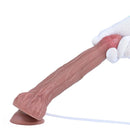 8.46in Dual Layer Silicone Strap on Ejaculating Uncut Soft Real Dildo