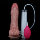 8.46in Dual Layer Silicone Strap on Ejaculating Uncut Soft Real Dildo