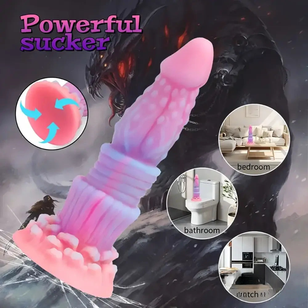 8.46in Fantasy Luminous Monster Silicone Soft Dildo Anal Opener