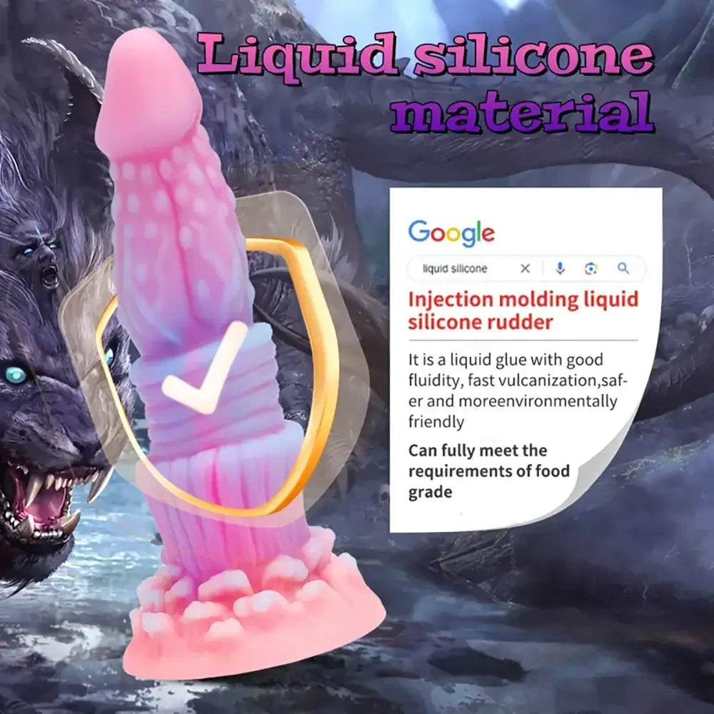 8.46in Fantasy Luminous Monster Silicone Soft Dildo Anal Opener
