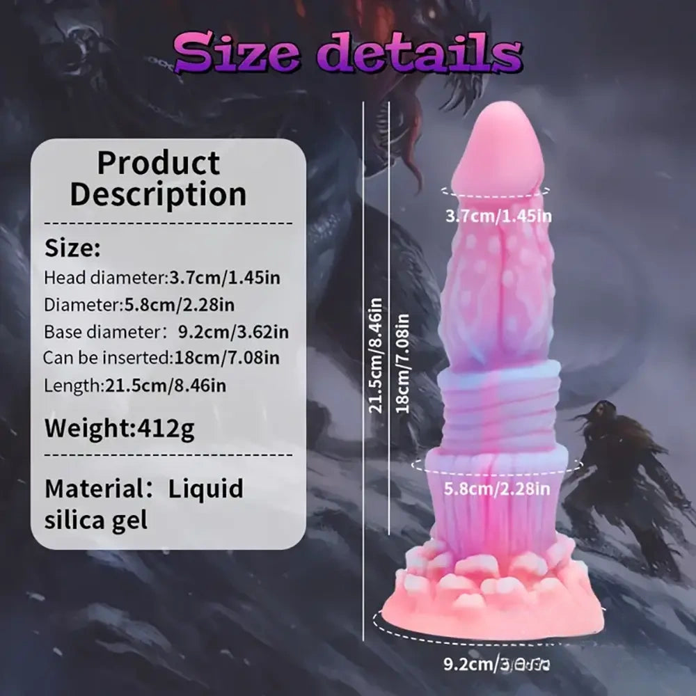 8.46in Fantasy Luminous Monster Silicone Soft Dildo Anal Opener