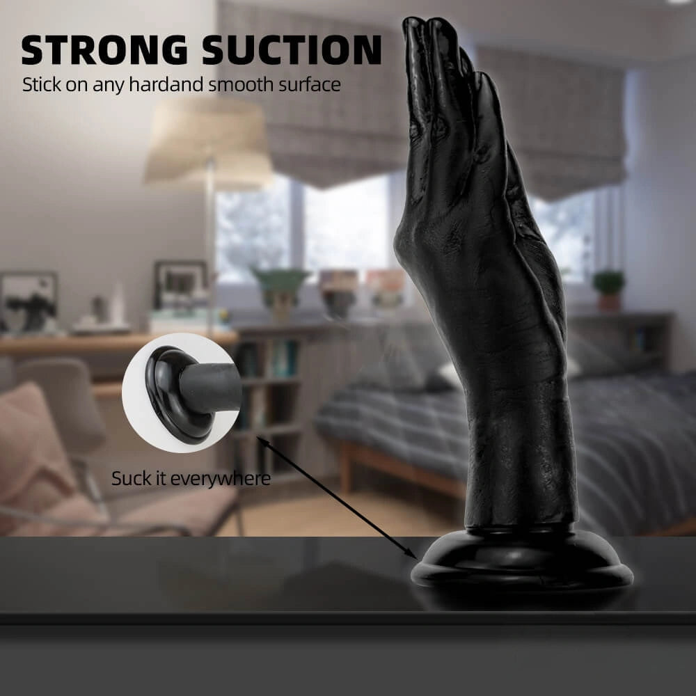 8.46in Finger Fist Dildo With Powerful Sucker For Anus Sex