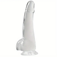 8.46in Flexible Clear Crystal Dildo For Couples Lesbian Sex Toy