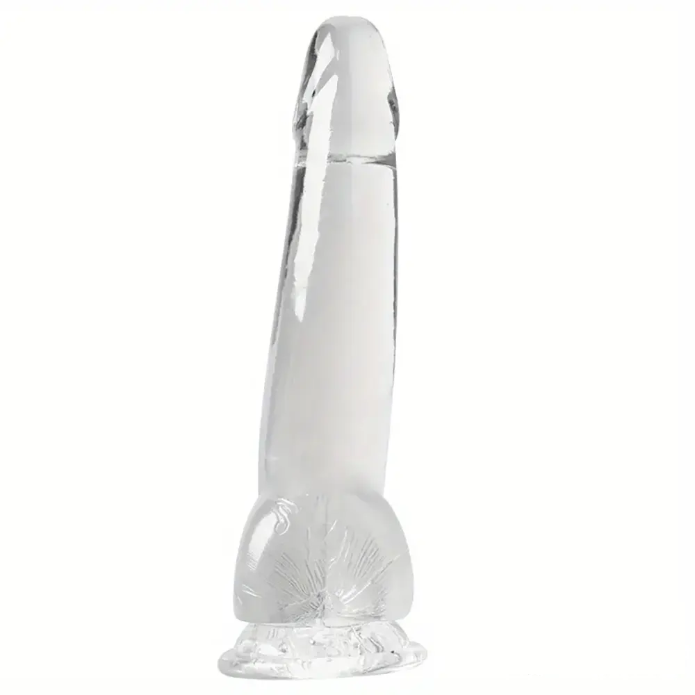 8.46in Flexible Clear Crystal Dildo For Couples Lesbian Sex Toy