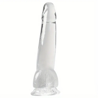 8.46in Flexible Clear Crystal Dildo For Couples Lesbian Sex Toy