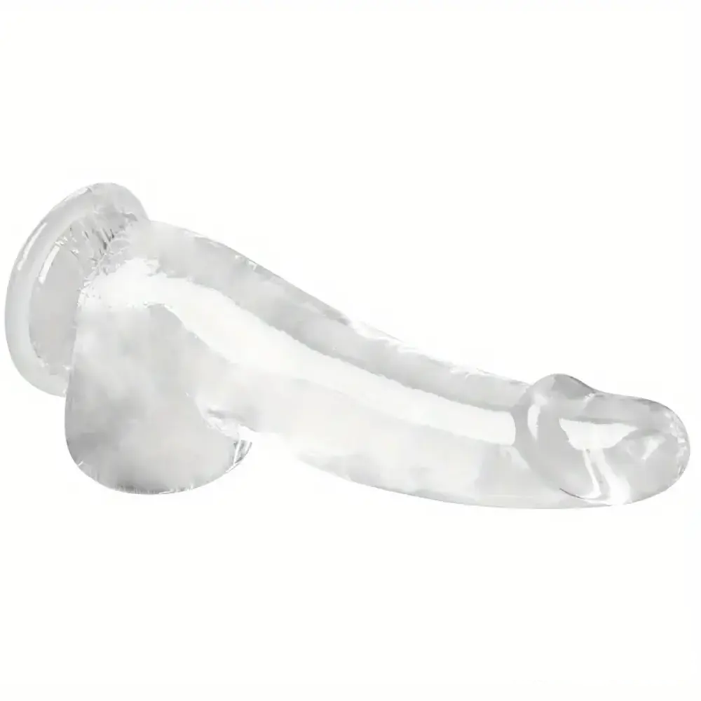 8.46in Flexible Clear Crystal Dildo For Couples Lesbian Sex Toy