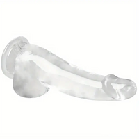 8.46in Flexible Clear Crystal Dildo For Couples Lesbian Sex Toy